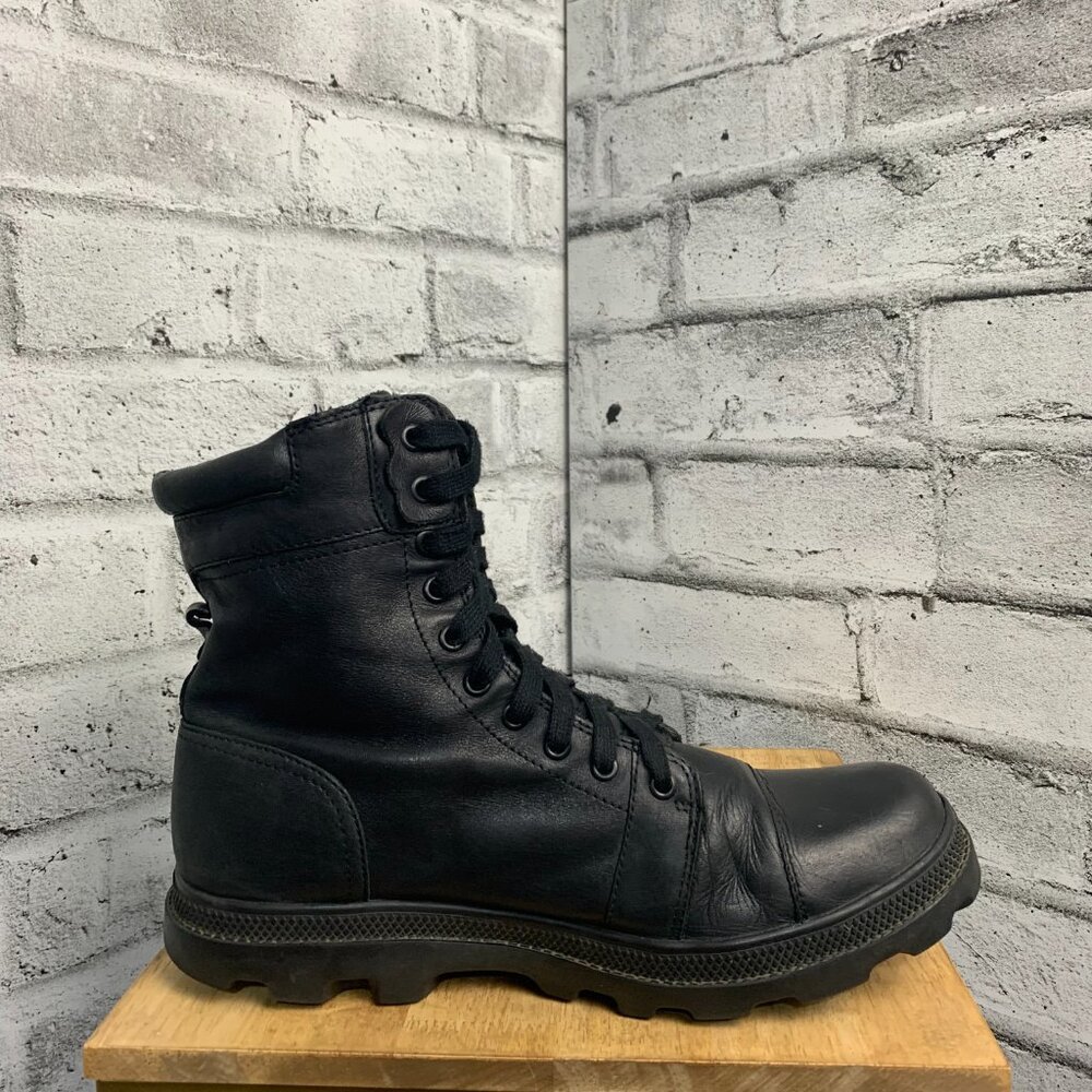 Diesel Butch Black Leather Lace Up Chucky Sole Y2K Combat Boots - Picture 4 of 15